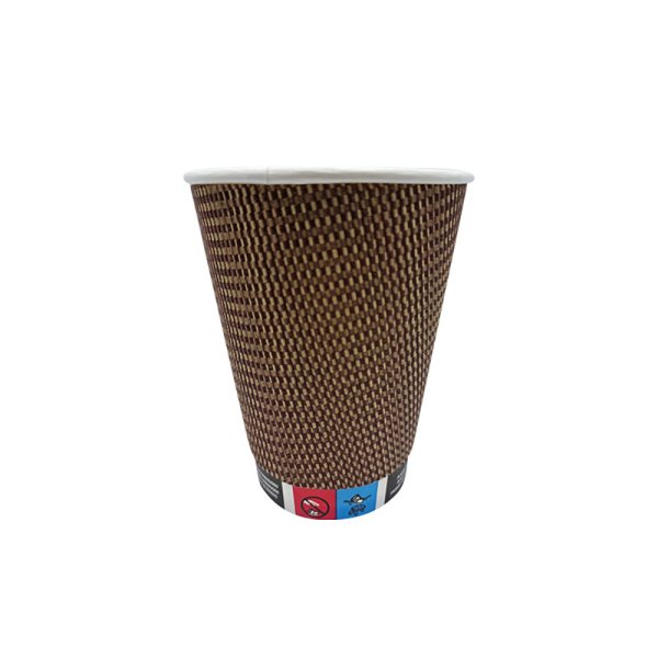 50 Stk. Coffee to go Kaffeebecher Ripple Cup 300 ml braun lila